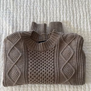 Light Brown Cable Knit Sweater